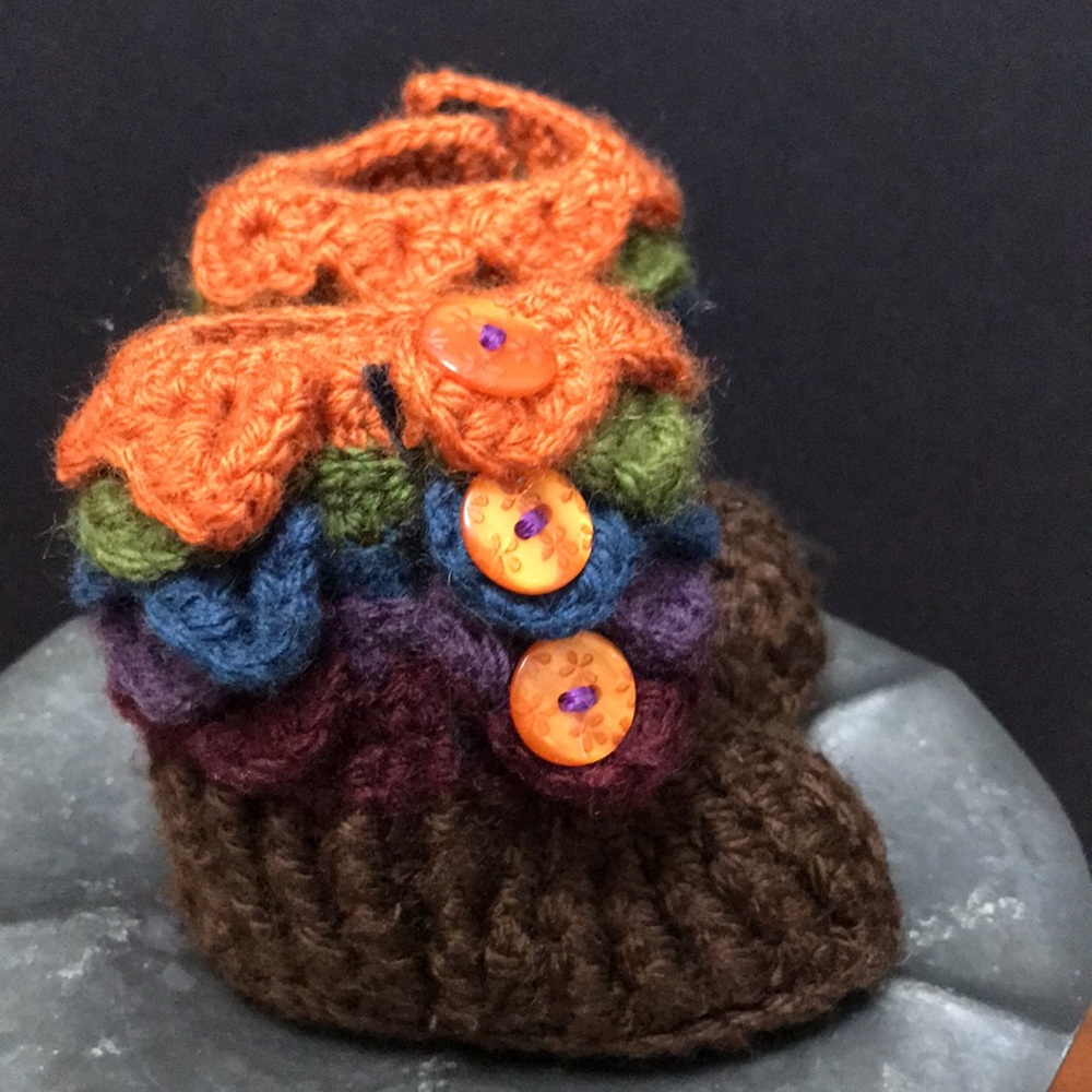Baby booties! Baby shoes Fall-winter, crochet shoes, baby slippers, slip ons - Picture 3 of 4